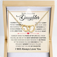 To My Daughter Necklace With Heartfelt Message - Unique Jewelry For Daughter - Important Chapters