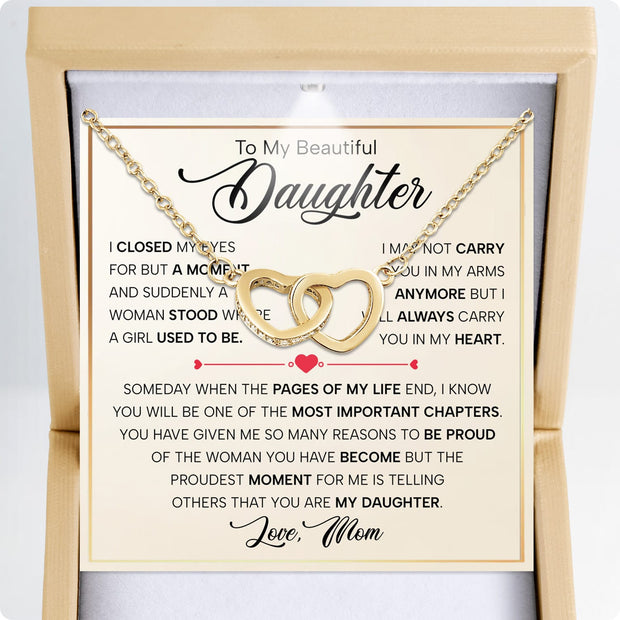 To My Daughter Necklace From Mom With Heartfelt Message - Unique Jewelry For Daughter - Important Chapters