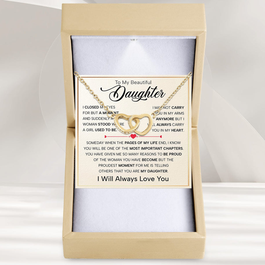 To My Daughter Necklace With Heartfelt Message - Unique Jewelry For Daughter - Important Chapters