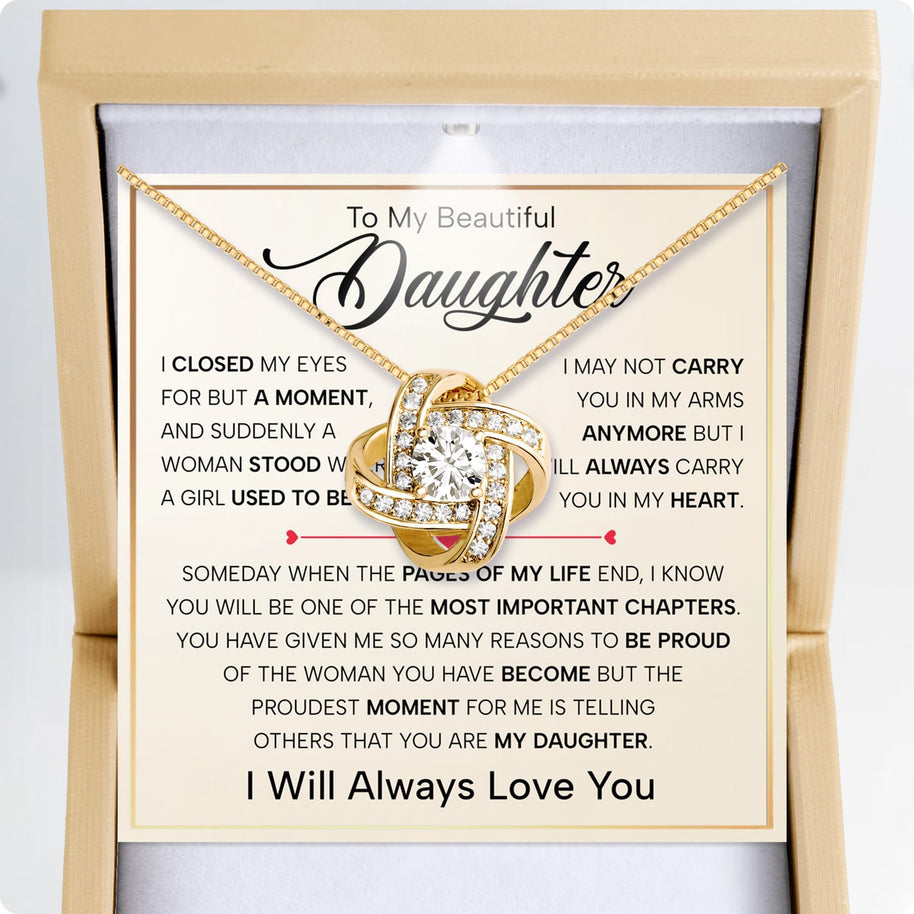 To My Daughter Necklace With Heartfelt Message - Unique Jewelry For Daughter - Important Chapters