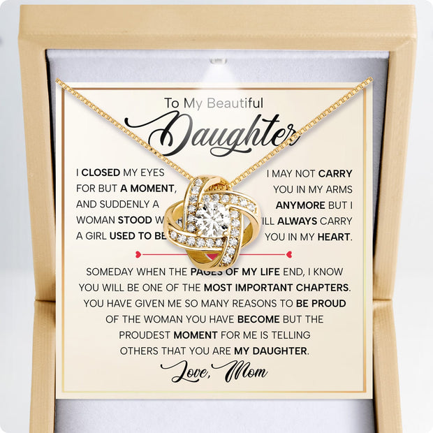 To My Daughter Necklace From Mom With Heartfelt Message - Unique Jewelry For Daughter - Important Chapters