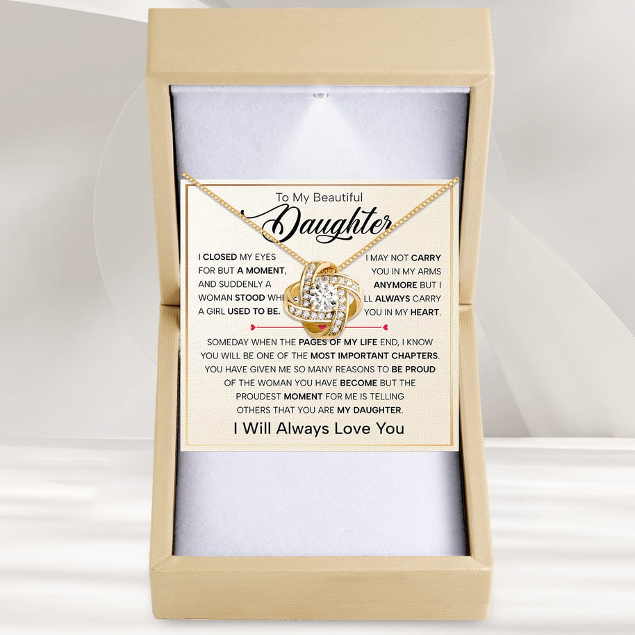 To My Daughter Necklace With Heartfelt Message - Unique Jewelry For Daughter - Important Chapters