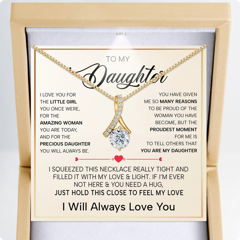 To My Daughter Necklace With Heartfelt Message - Unique Jewelry For Daughter - My Sunshine