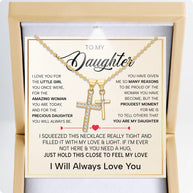 To My Daughter Cross Necklace With Heartfelt Message - Unique Jewelry For Daughter - My Sunshine