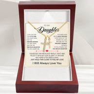 To My Daughter Cross Necklace With Heartfelt Message - Unique Jewelry For Daughter - My Sunshine