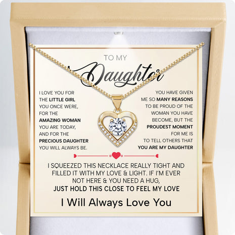 To My Daughter Heart Necklace With Heartfelt Message - Unique Jewelry For Daughter - My Sunshine