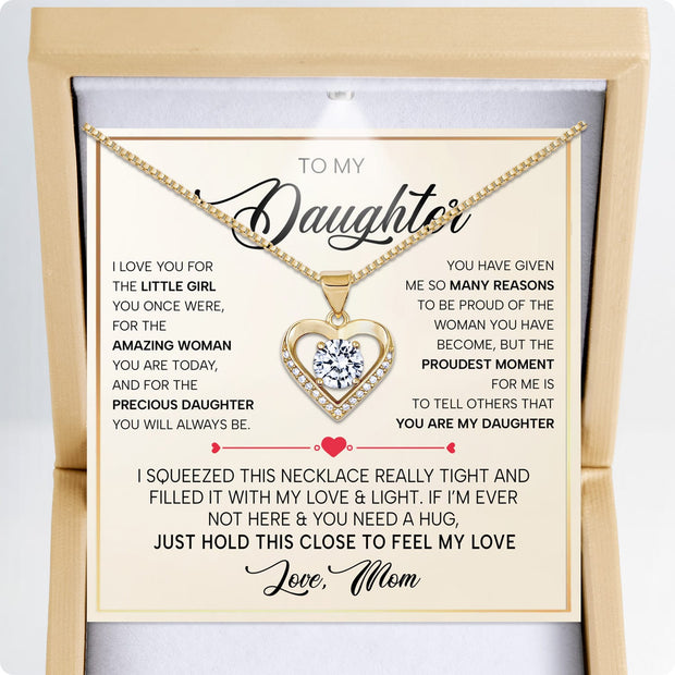 To My Daughter Heart Necklace From Mom With Heartfelt Message - Unique Jewelry For Daughter - My Sunshine
