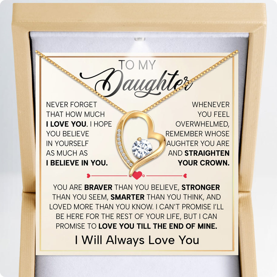 To My Daughter Necklace With Heartfelt Message - Unique Jewelry For Daughter - You Are My Daughter