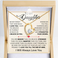 To My Daughter Necklace With Heartfelt Message - Unique Jewelry For Daughter - You Are My Daughter