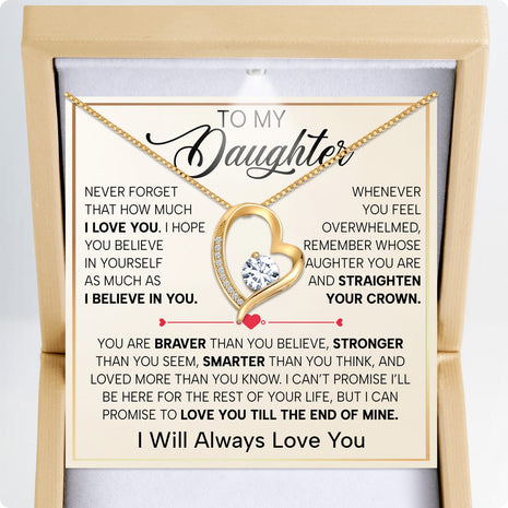 To My Daughter Necklace With Heartfelt Message - Unique Jewelry For Daughter - You Are My Daughter
