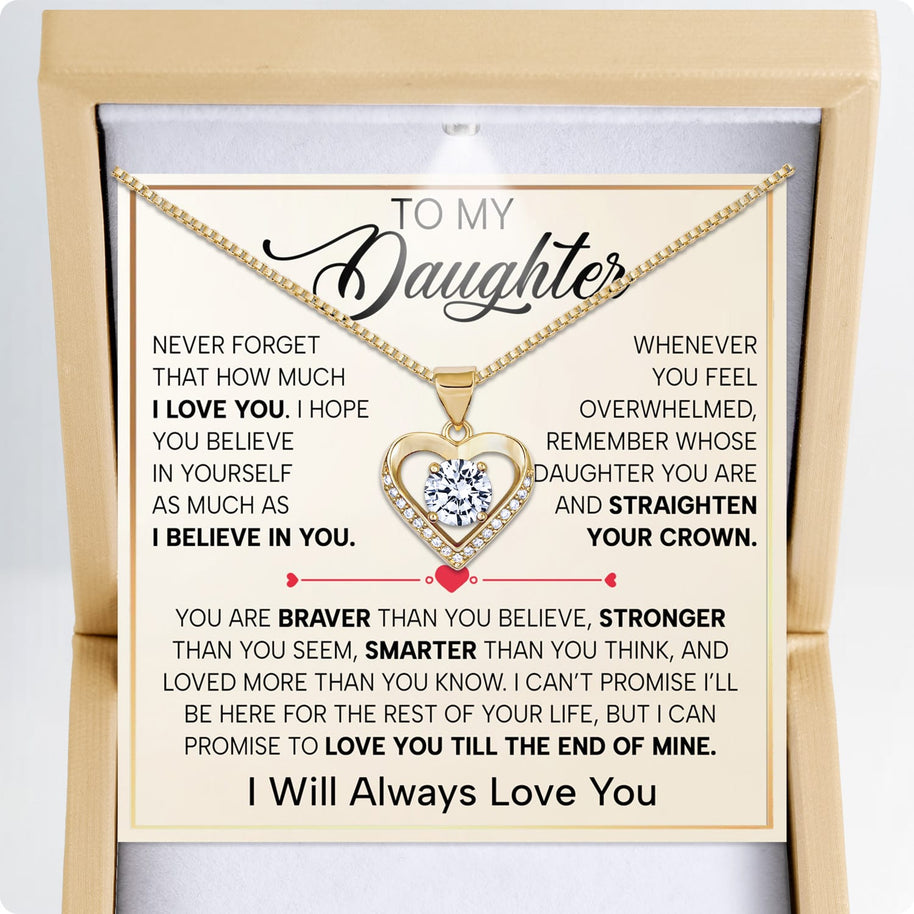 To My Daughter Heart Necklace With Heartfelt Message - Unique Jewelry For Daughter - You Are My Daughter