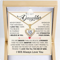 To My Daughter Heart Necklace With Heartfelt Message - Unique Jewelry For Daughter - You Are My Daughter