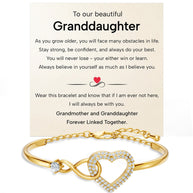 To My Granddaughter Bracelet With Message Card - Forever Linked Together