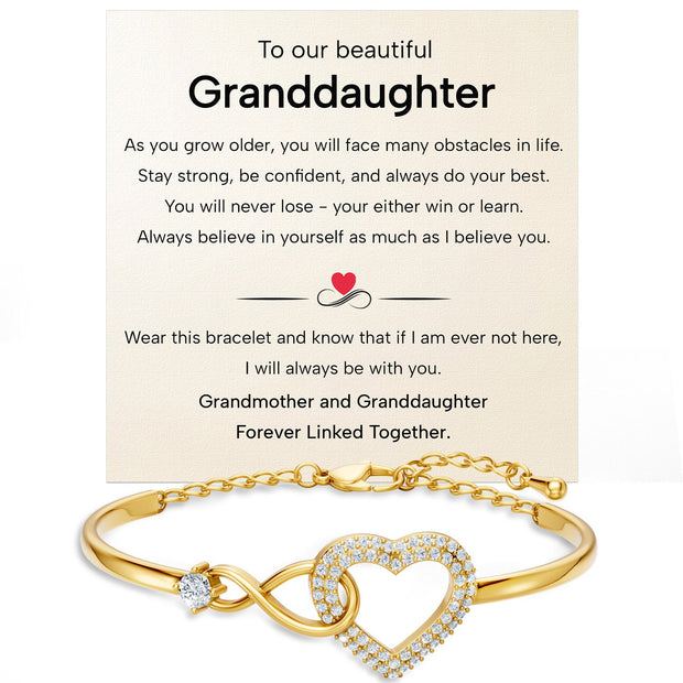 To My Granddaughter Bracelet With Message Card - Forever Linked Together