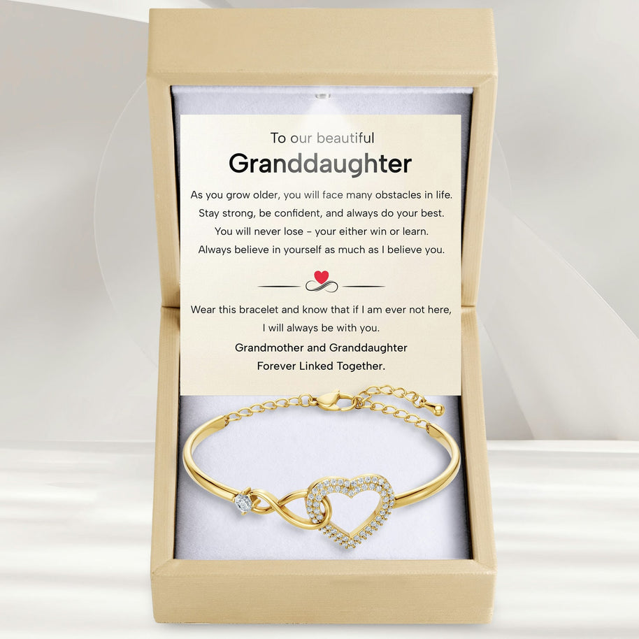 To My Granddaughter Bracelet With Message Card - Forever Linked Together