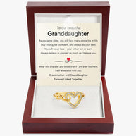 To My Granddaughter Ring Infinity Hearts With Heartfelt Message - Unique Jewelry For Granddaughter - Forever Linked Together