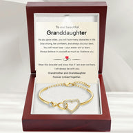 To My Granddaughter Bracelet With Message Card - Forever Linked Together
