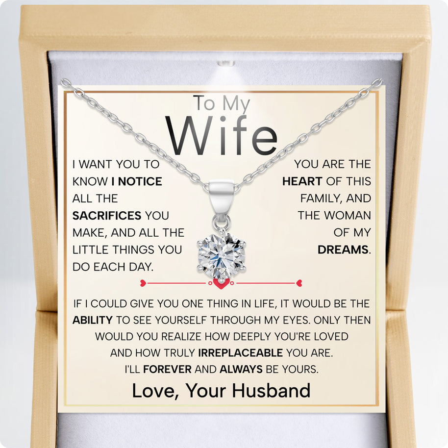 Sparkling Moissanite Pendant Necklace for Wife – A Gift of Timeless Love - Forever and Always