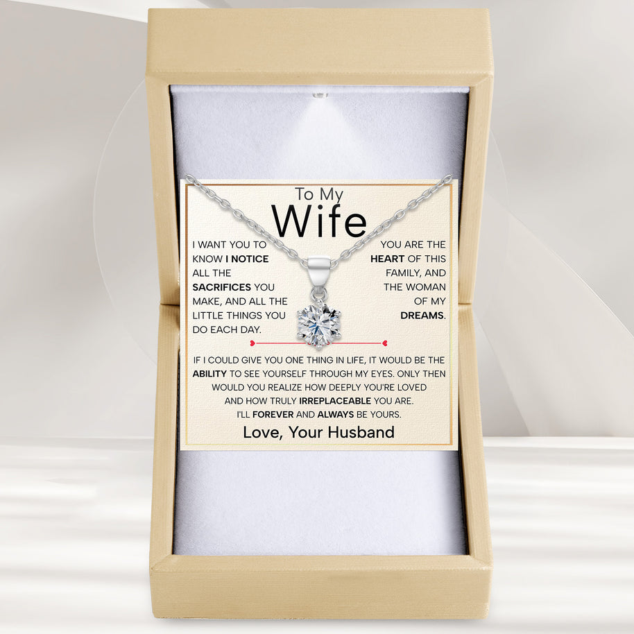 Sparkling Moissanite Pendant Necklace for Wife – A Gift of Timeless Love - Forever and Always
