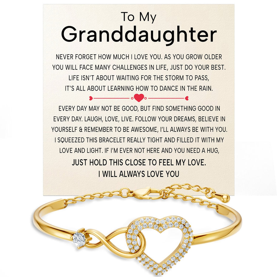 To My Granddaughter Bracelet With Message Card - Love And Light