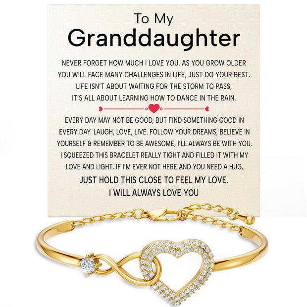 To My Granddaughter Bracelet With Message Card - Love And Light