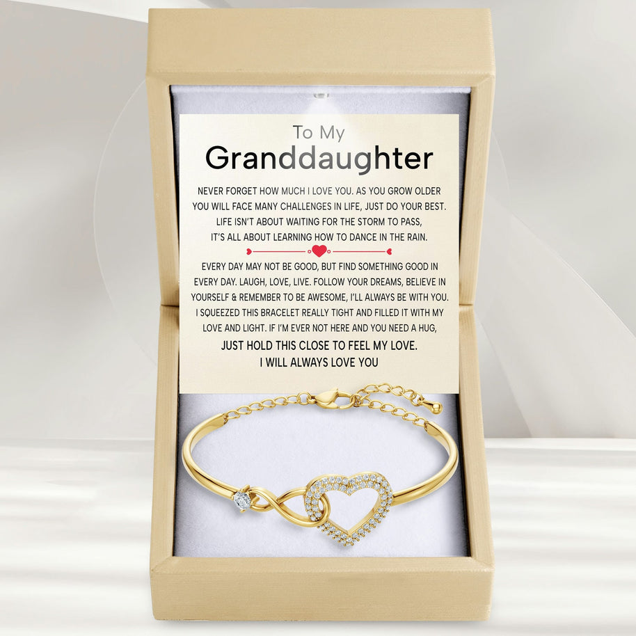 To My Granddaughter Bracelet With Message Card - Love And Light