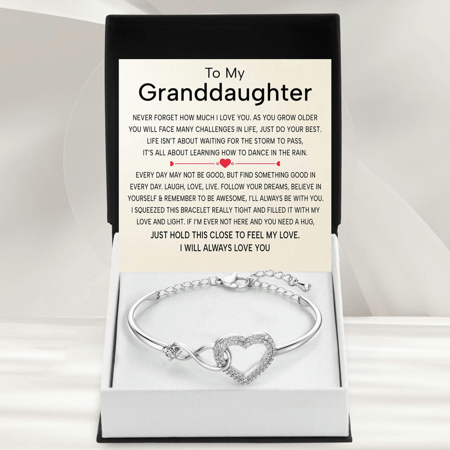 To My Granddaughter Bracelet With Message Card - Love And Light