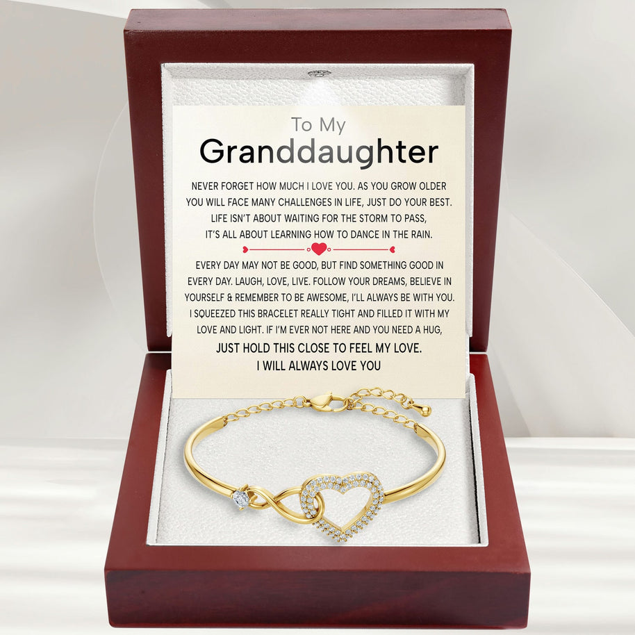 To My Granddaughter Bracelet With Message Card - Love And Light