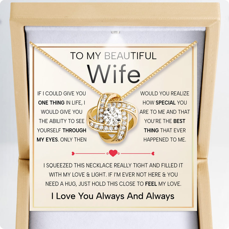 Wife Necklace With Heartfelt Message - Unique Jewelry For Wife - Through My Eyes