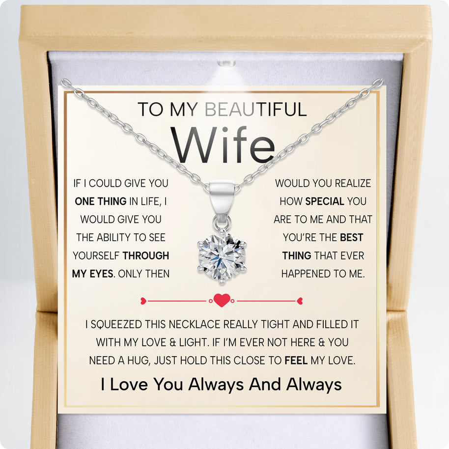 Sparkling Moissanite Pendant Necklace for Wife – A Gift of Timeless Love - Through My Eyes