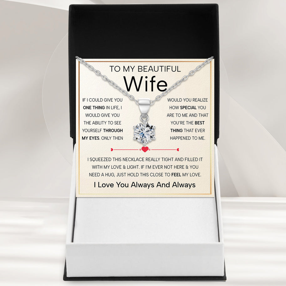 Sparkling Moissanite Pendant Necklace for Wife – A Gift of Timeless Love - Through My Eyes