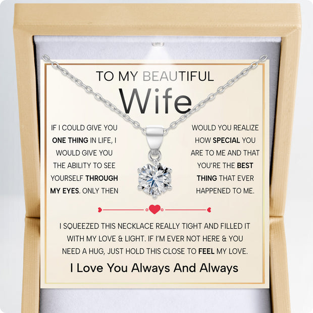 Sparkling Moissanite Pendant Necklace for Wife – A Gift of Timeless Love - Through My Eyes