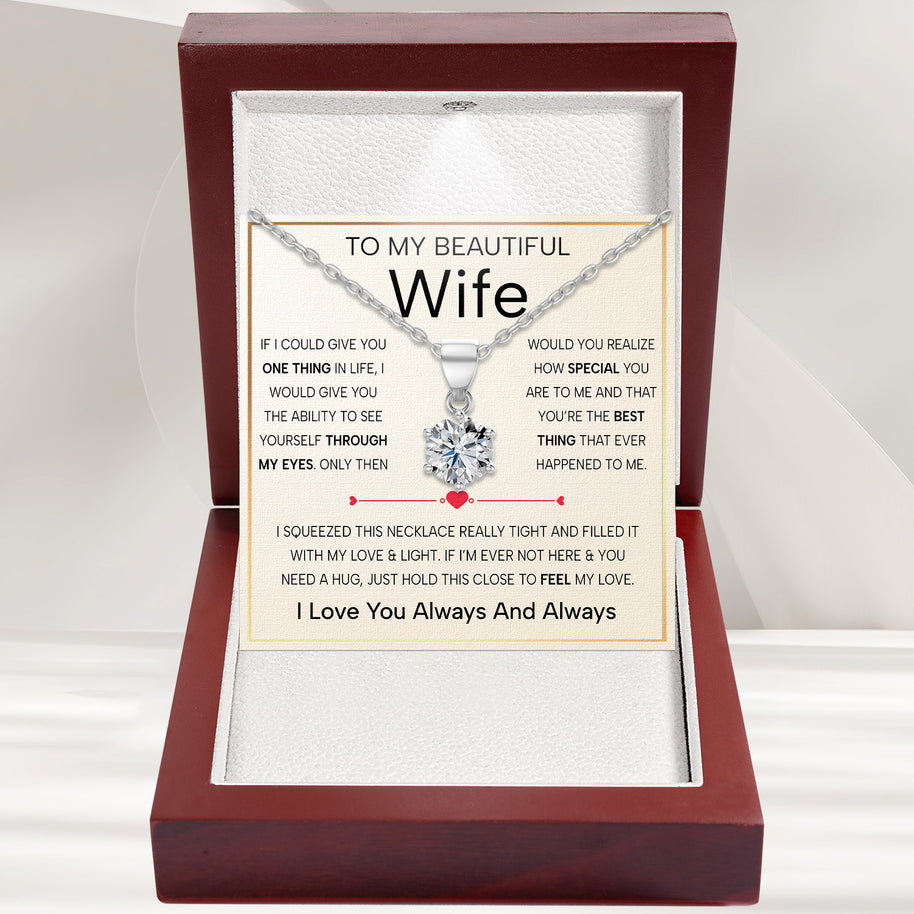 Sparkling Moissanite Pendant Necklace for Wife – A Gift of Timeless Love - Through My Eyes