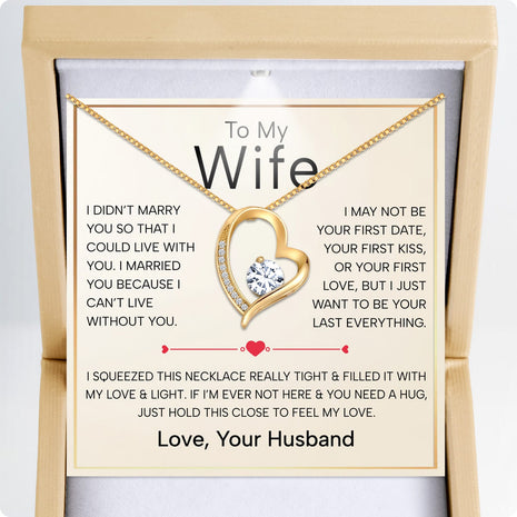 Wife Necklace With Heartfelt Message - Unique Jewelry For Wife - Always And Forever