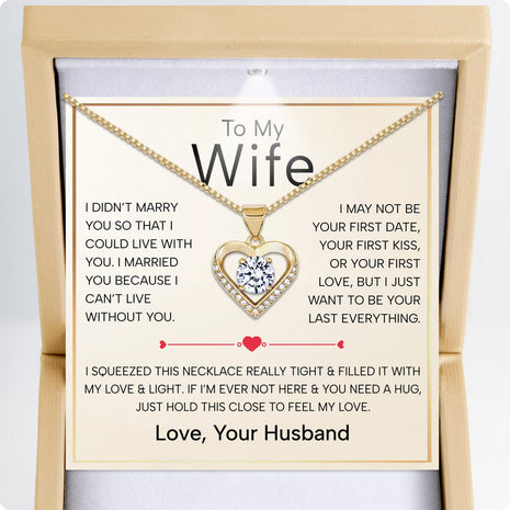 Wife Heart Necklace With Heartfelt Message - Unique Jewelry For Wife - Always And Forever