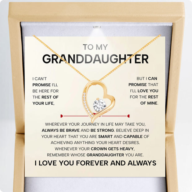 To My Granddaughter Necklace With Heartfelt Message - Unique Jewelry For Granddaughter - Always Be Brave