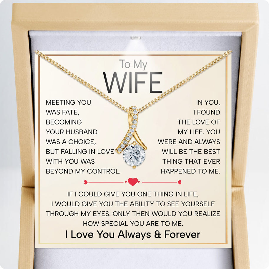 Wife Necklace With Heartfelt Message - Unique Jewelry For Wife - Falling In Love