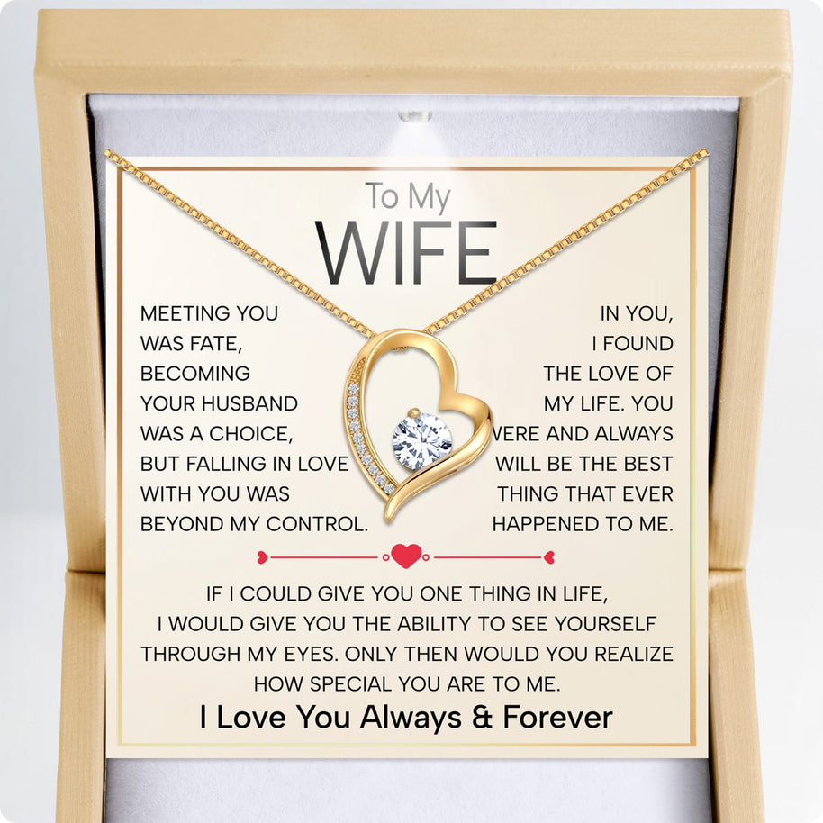 Wife Necklace With Heartfelt Message - Unique Jewelry For Wife - Falling In Love