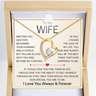 Wife Necklace With Heartfelt Message - Unique Jewelry For Wife - Falling In Love