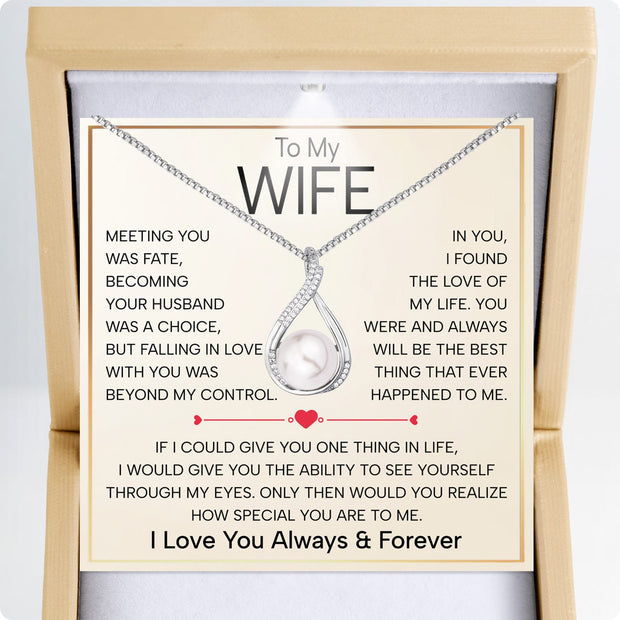 Sparkling Pearl Pendant Necklace for Wife – A Gift of Timeless Love - Falling In Love