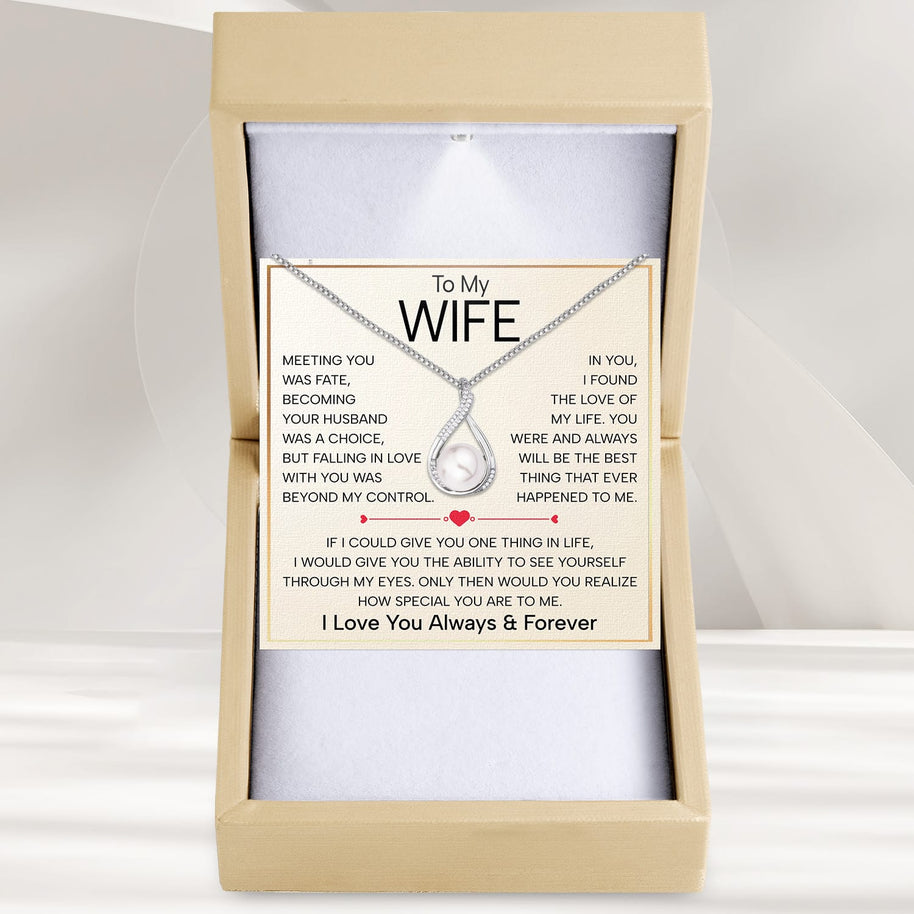 Sparkling Pearl Pendant Necklace for Wife – A Gift of Timeless Love - Falling In Love