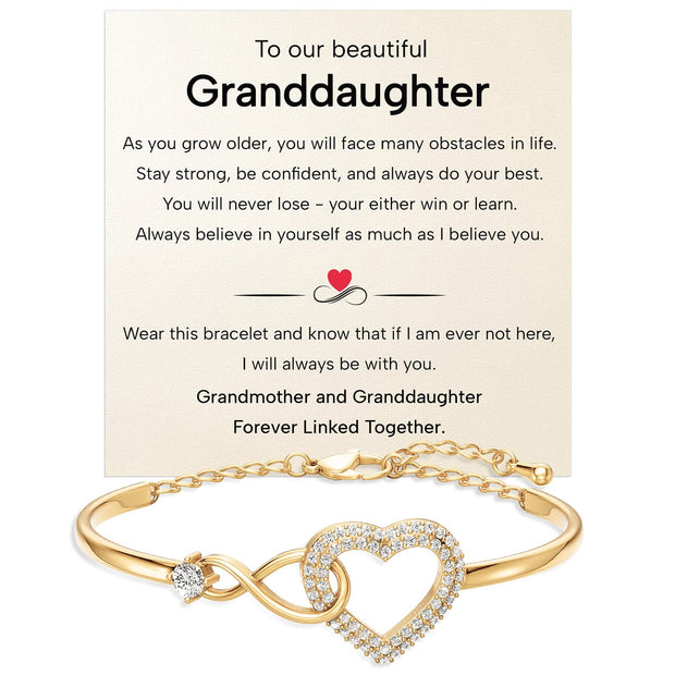 To My Granddaughter Bracelet With Message Card - Forever Linked Together