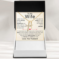 Wife Cross Necklace With Heartfelt Message - Unique Jewelry For Wife - Forever and Always