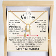 Wife Cross Necklace With Heartfelt Message - Unique Jewelry For Wife - Forever and Always