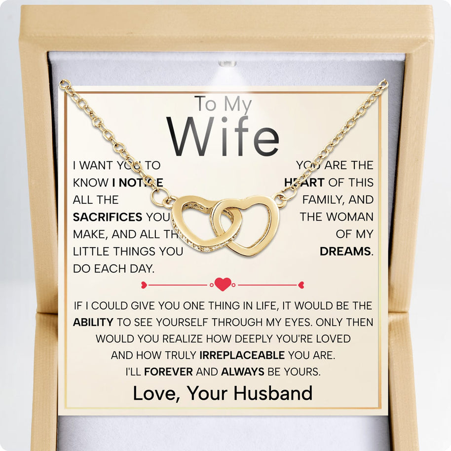Wife Necklace With Heartfelt Message - Unique Jewelry For Wife - Forever and Always