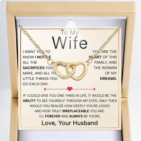 Wife Necklace With Heartfelt Message - Unique Jewelry For Wife - Forever and Always