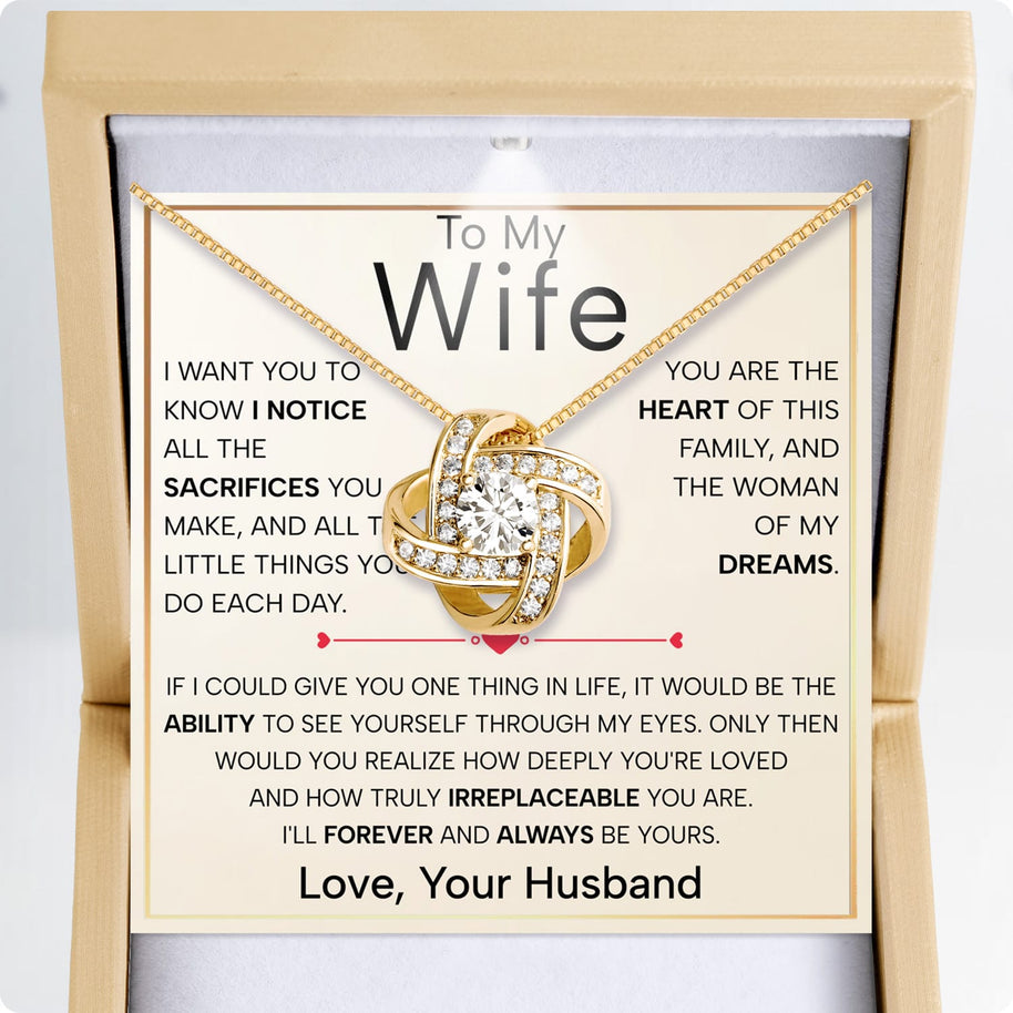 Wife Necklace With Heartfelt Message - Unique Jewelry For Wife - Forever and Always