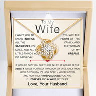 Wife Necklace With Heartfelt Message - Unique Jewelry For Wife - Forever and Always