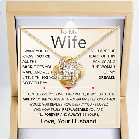 Wife Necklace With Heartfelt Message - Unique Jewelry For Wife - Forever and Always