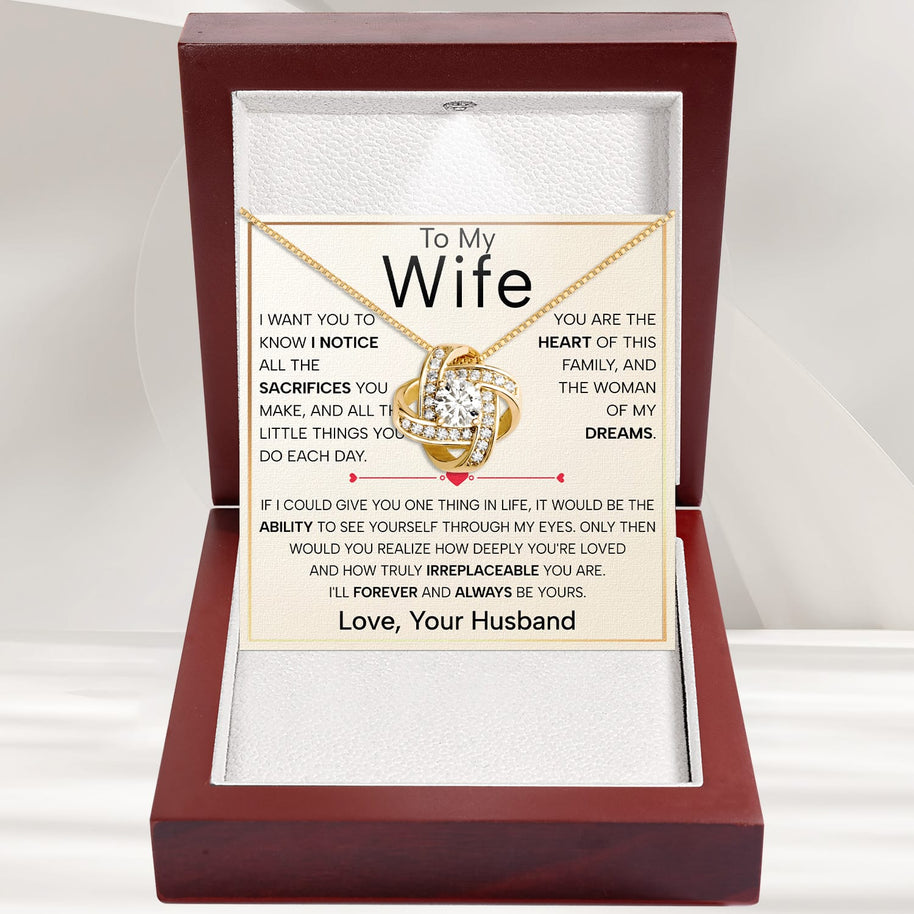 Wife Necklace With Heartfelt Message - Unique Jewelry For Wife - Forever and Always